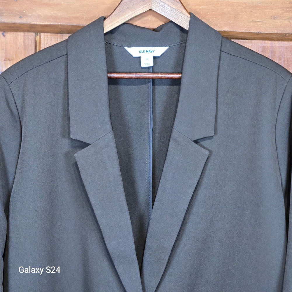 OLD NAVY Relaxed Unlined‎ Blazer Jacket Coffegrd Brown 3X